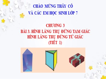 Bài giảng Toán Lớp 7 (Sách Chân trời sáng tạo) - Chương 3 - Bài 3 Hình lăng trụ đứng tam giác hình lăng trụ đứng tứ giác - Năm học 2022-2023